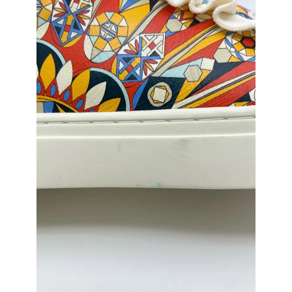 TORY BURCH Size 8.5 Orange Print Women Sneakers